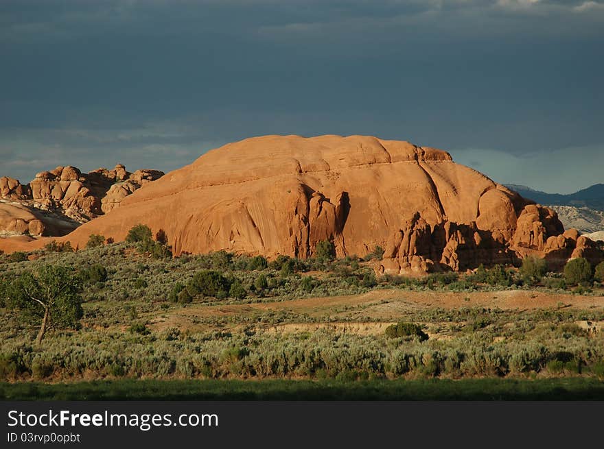 View of a mountain in the desert. View of a mountain in the desert