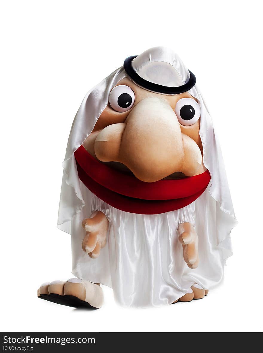 Traditional arabian mascot costume isolated