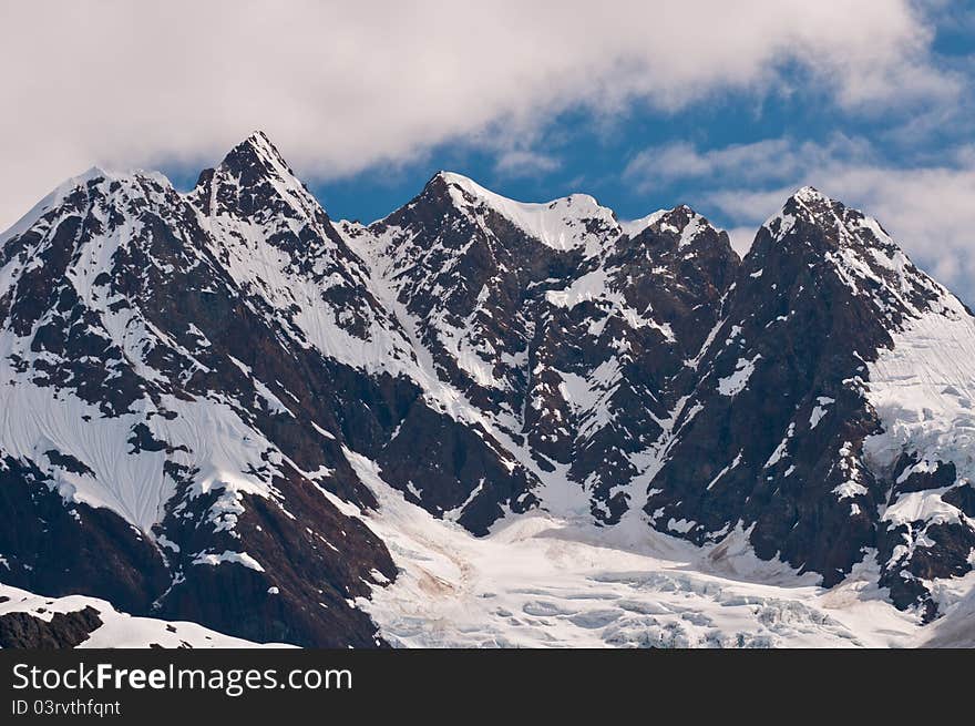 Closeup Of Snowy Mountains