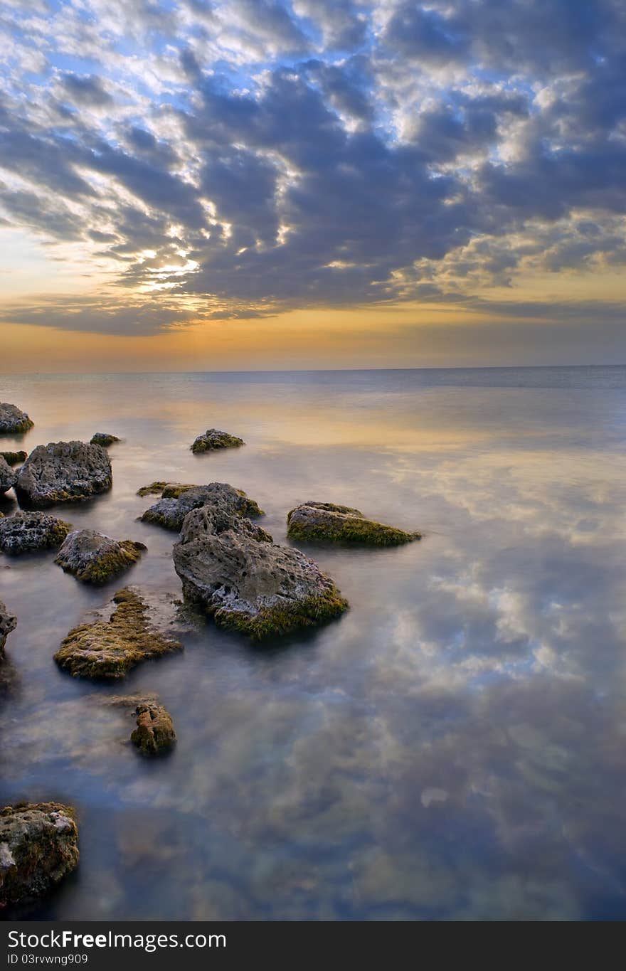 Beautiful sunset over the sea