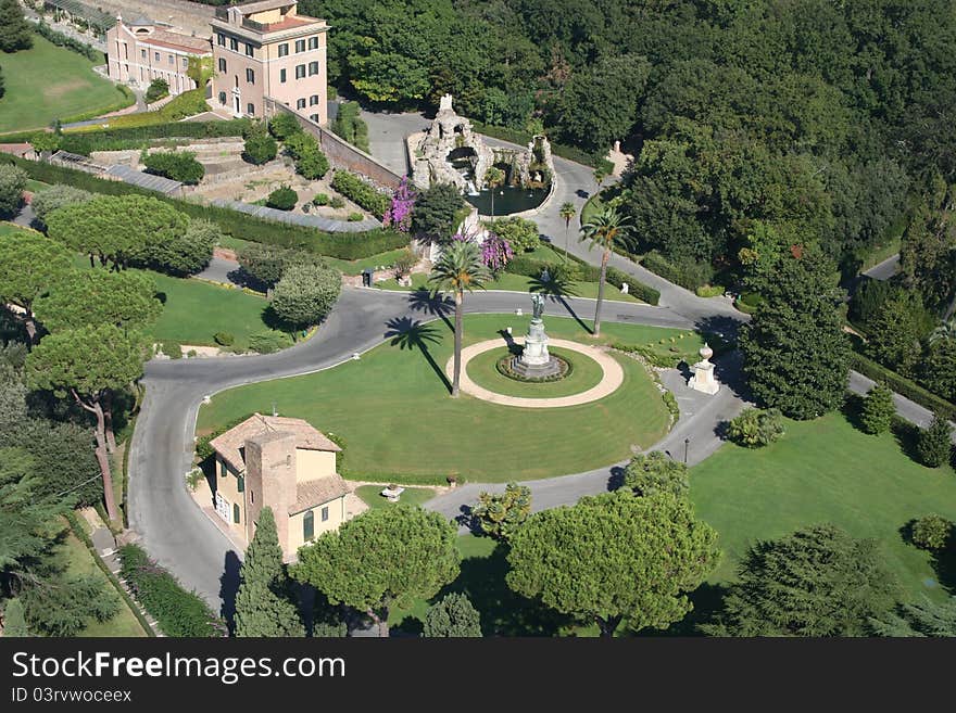 View of the Vatican gardens