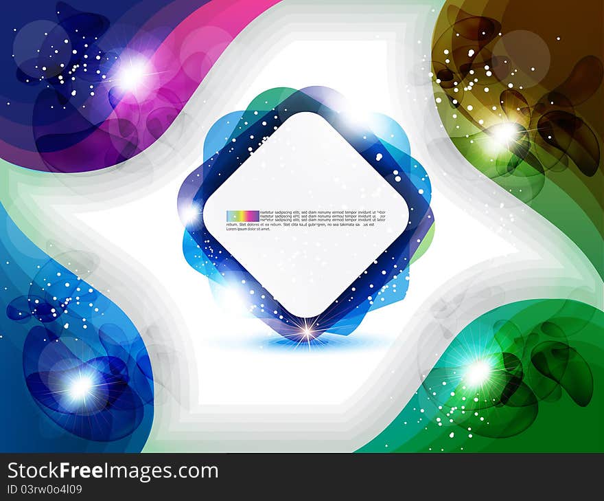 Abstract colorful rectangular background with sparkle vector illustration