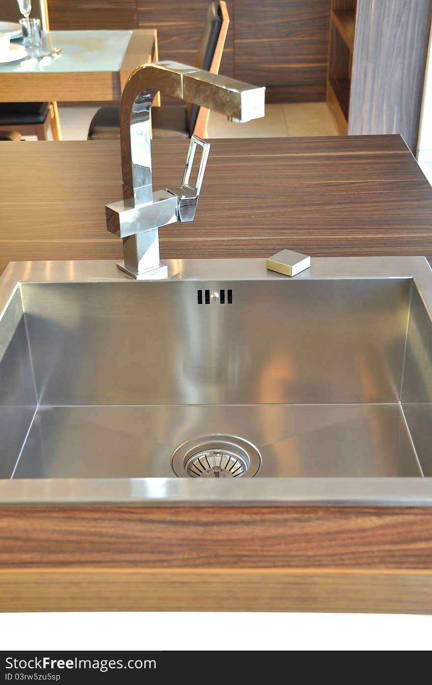 Close-up of a sink in a modern kitchen. Close-up of a sink in a modern kitchen