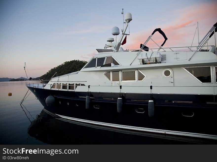 Luxury boat crossing the biscayne bay in Istanbul