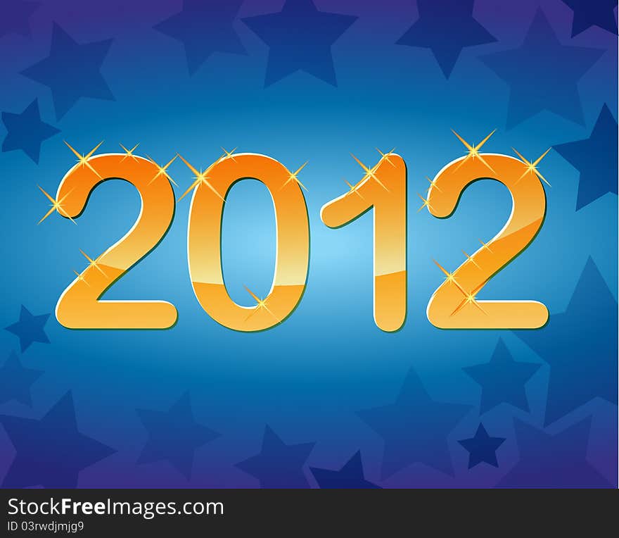 New year 2012 card with numbers