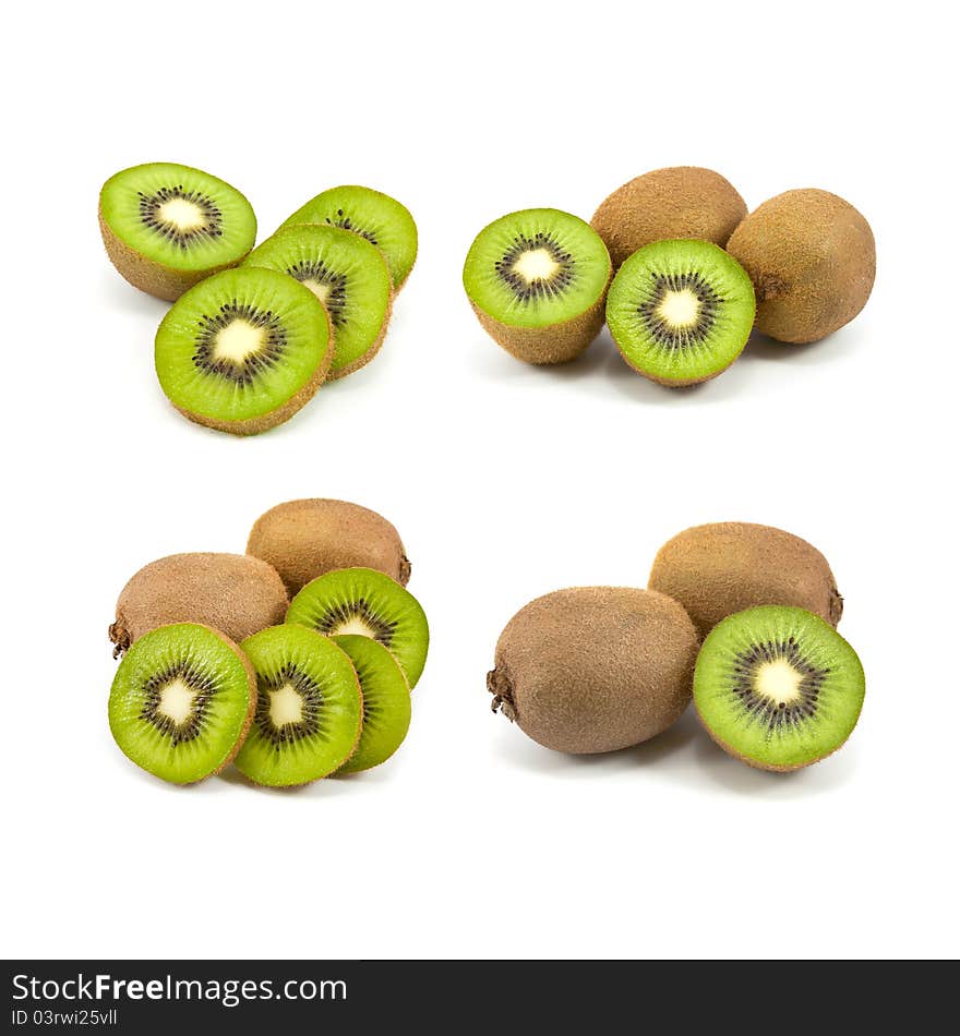 Fresh kiwi on white background