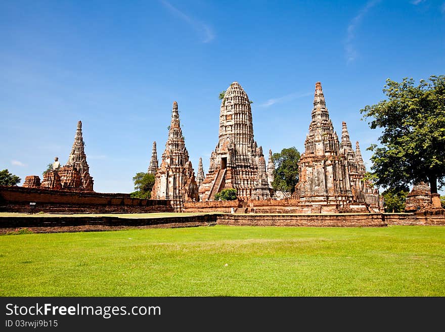 Wat chai wattanaram, the ruin temple in ayutthaya, thailand