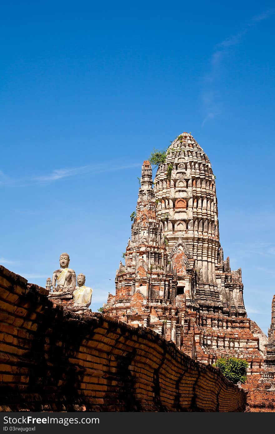 Buddha image in wat chai wattanaram