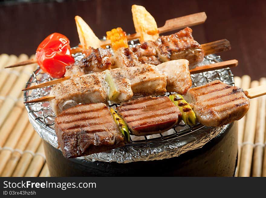 Japanese skewered meat