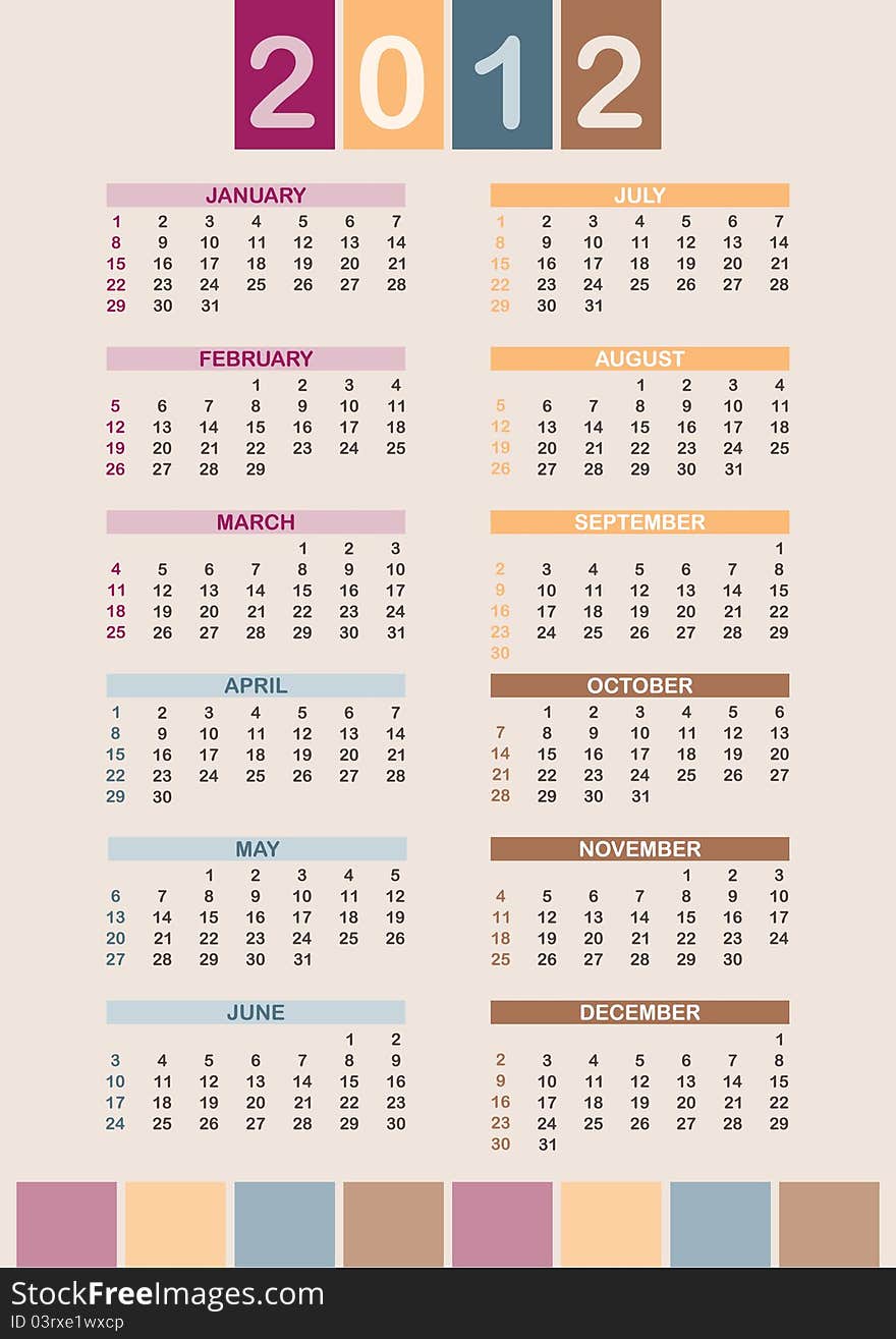 2012 calendar