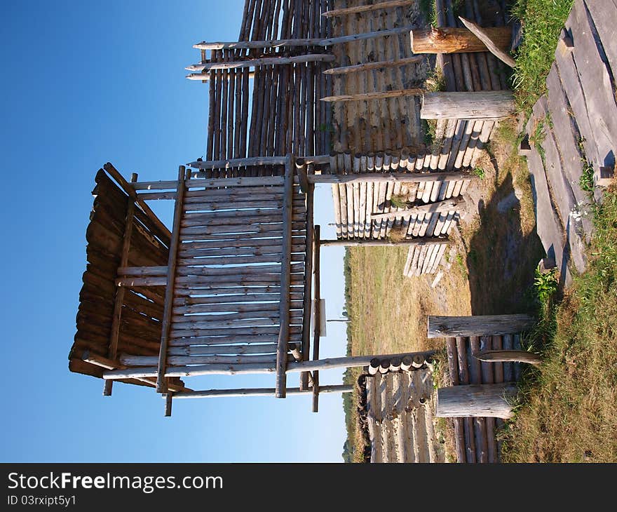 Reconstruction of an early-medieval burg in Zmijowiska, Poland. Reconstruction of an early-medieval burg in Zmijowiska, Poland