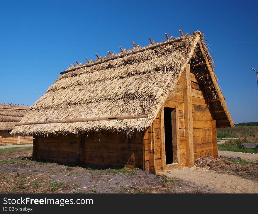 Reconstruction of an early-medieval settlement in Zmijowiska, Poland. Reconstruction of an early-medieval settlement in Zmijowiska, Poland