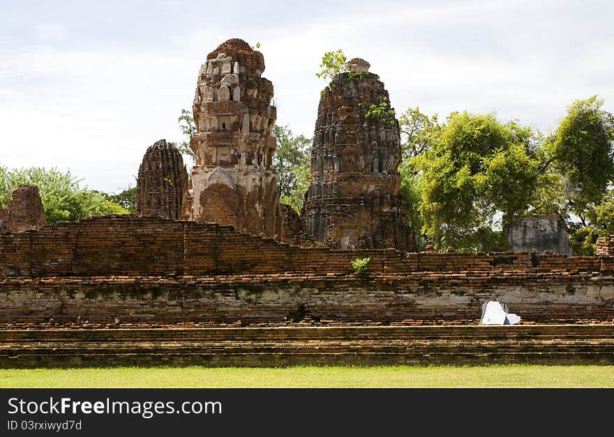 Ancient pagoda at Ayutthaya province Thailand. Ancient pagoda at Ayutthaya province Thailand