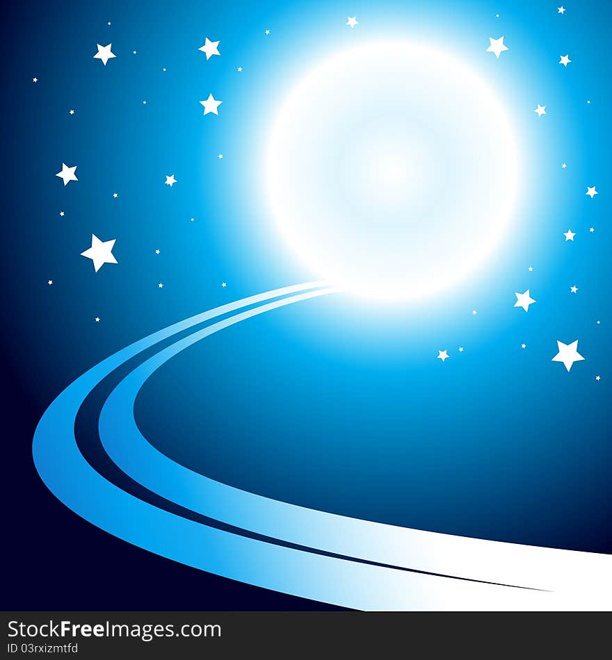 Abstract background with moon. Clip-art