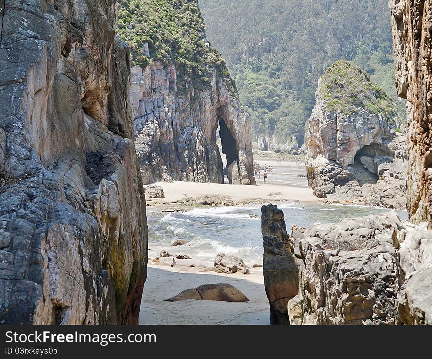 Beach and cliffs of Asturias, Spain