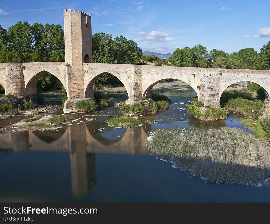 Medieval bridge in the province of Burgos, Spain