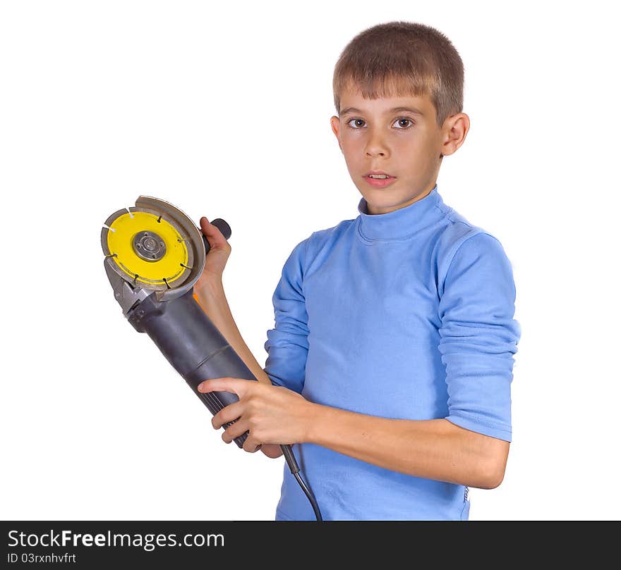 Boy with a grinder