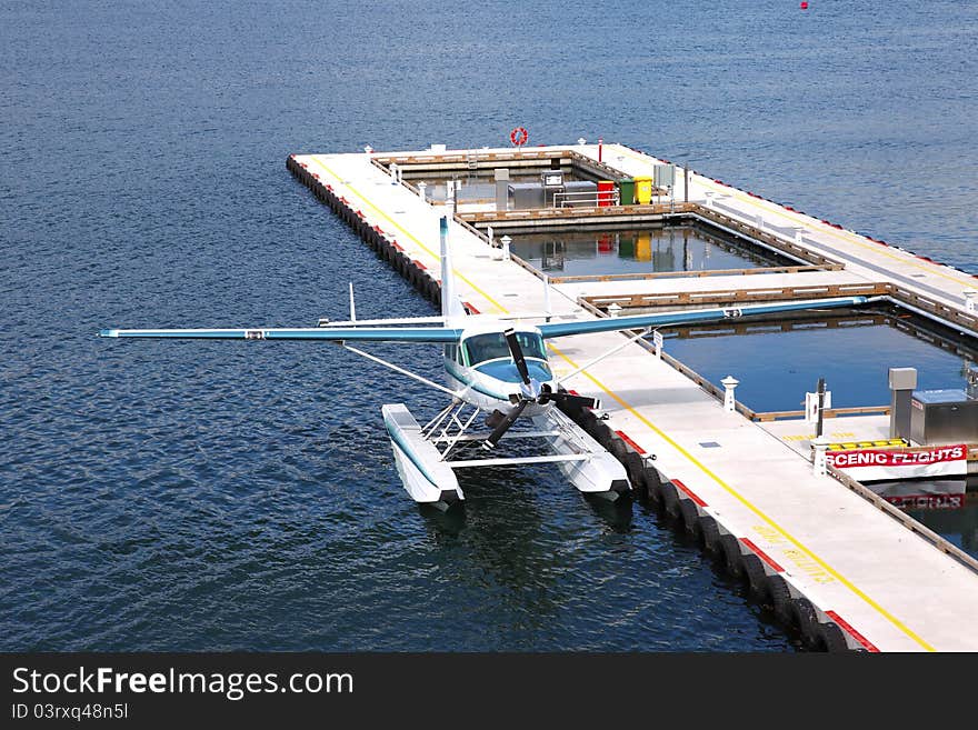 Seaplane parked in Vancouver BC, Canada.