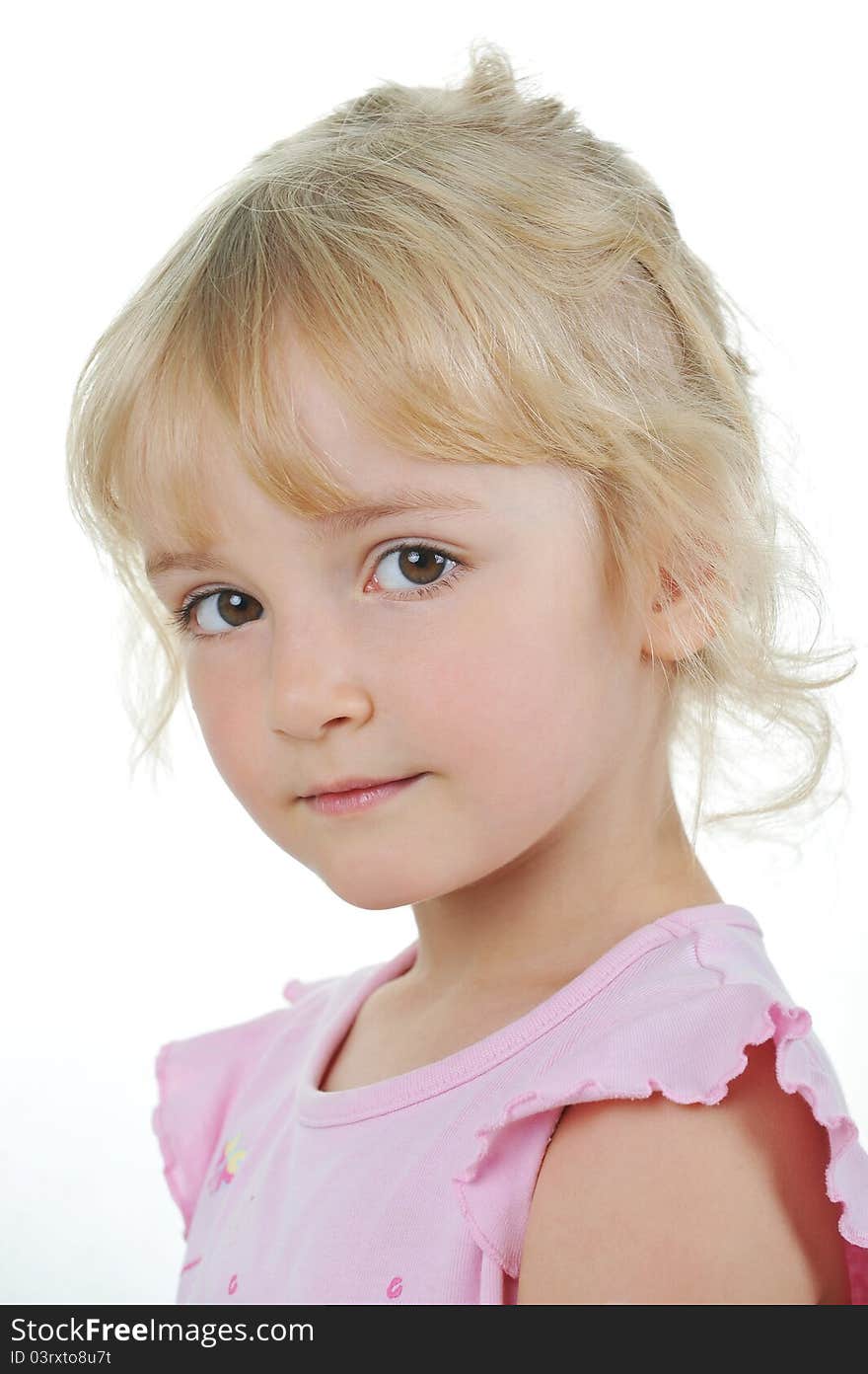 Little cute girl posing to camera