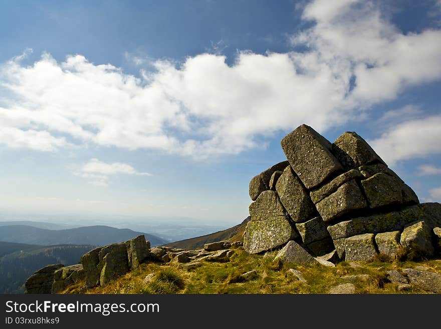 Beautiful summer landscape in the czech mountain krkonose