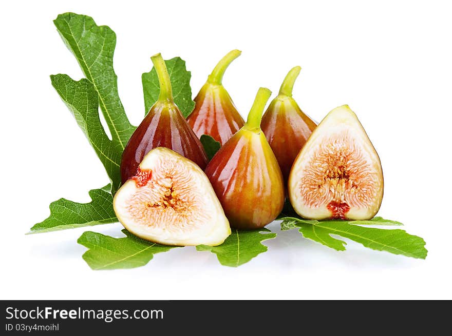 Fresh ripe figs isolated on a white background. Fresh ripe figs isolated on a white background