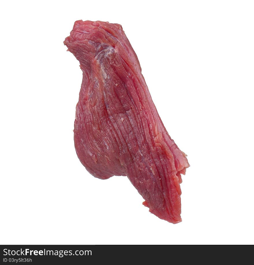 Fresh raw juicy meat on a white background. Fresh raw juicy meat on a white background