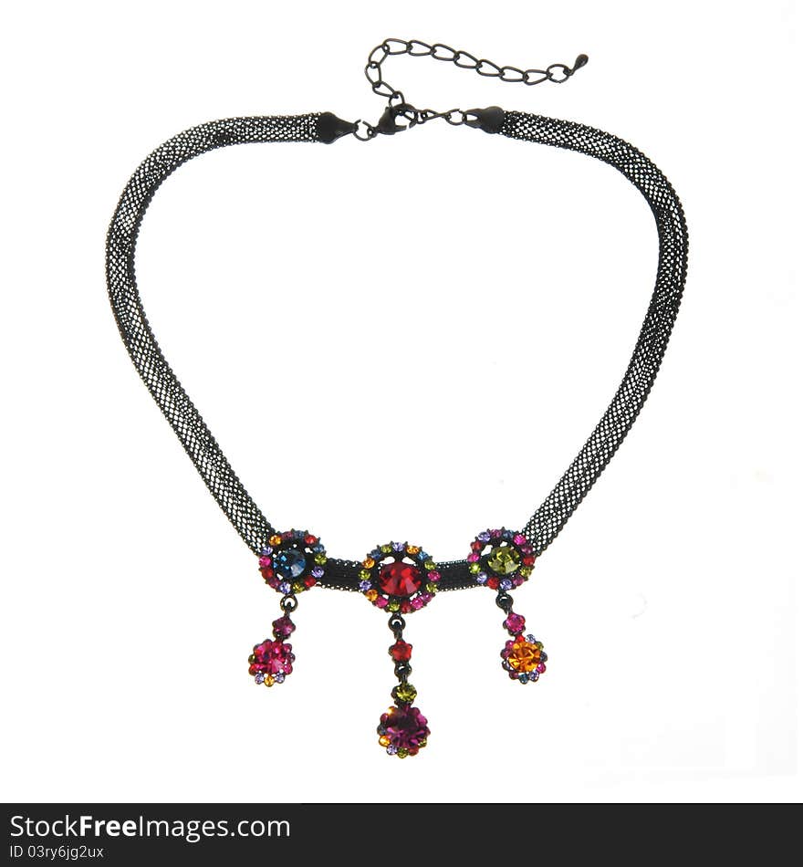 Necklace with colourful stones