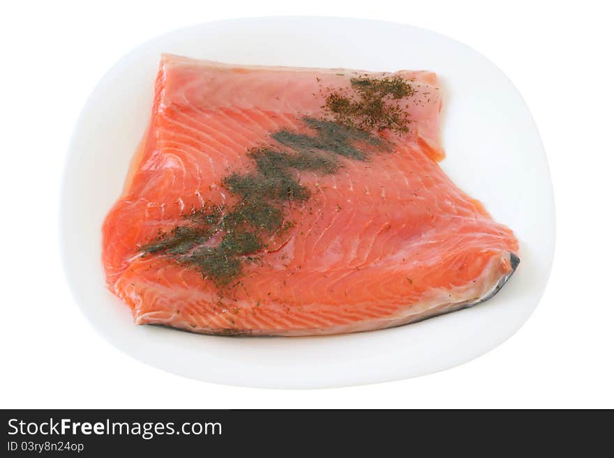 Salted salmon on a plate