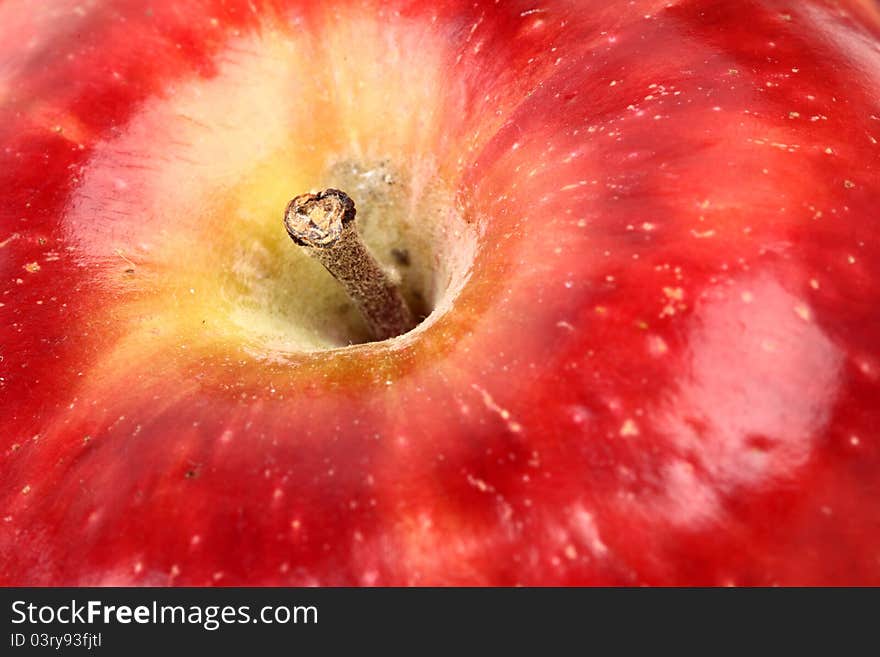 Red apple background macro close up