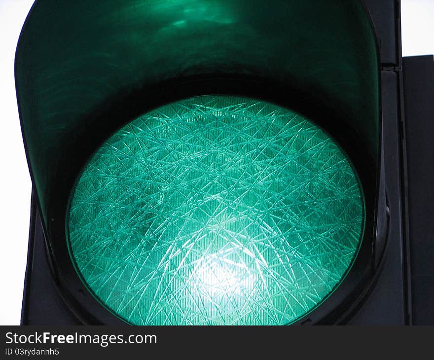 Green traffic light close up. Green traffic light close up