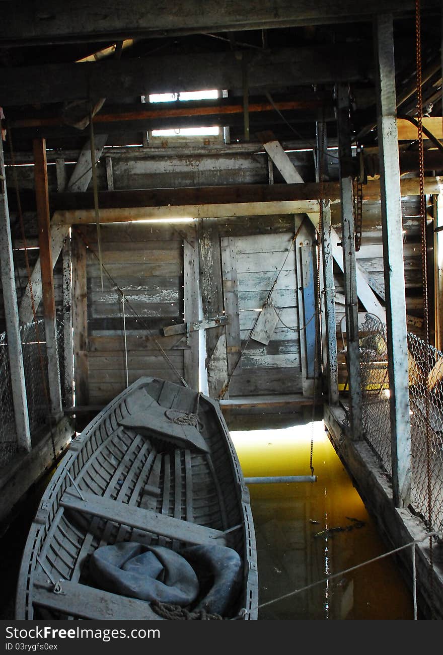 Old Boat House On The Mississippi River