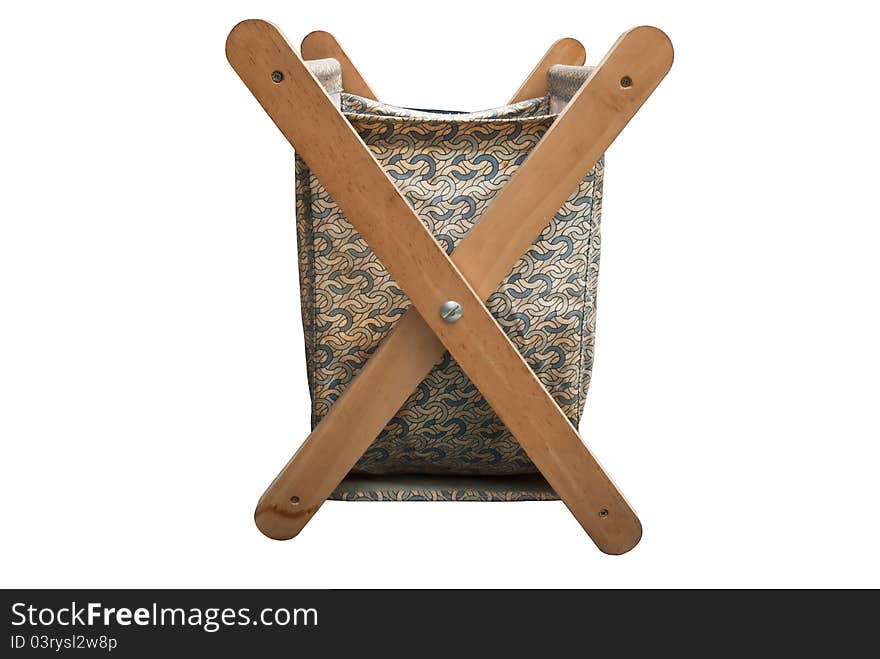 Fabric basket with wooden cross