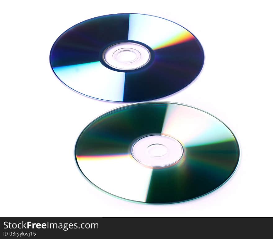 Cd and dvd white background