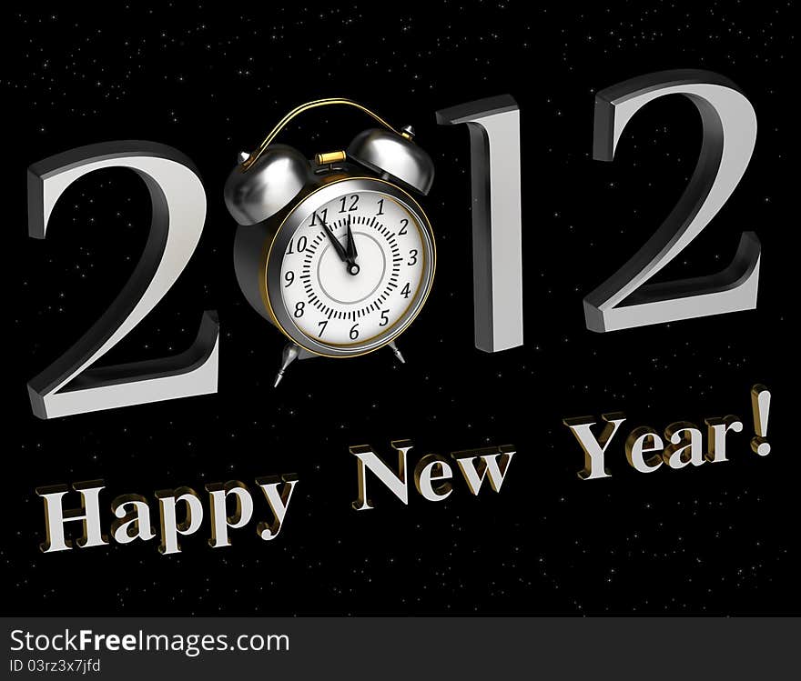 Background for new 2012 year with the clock