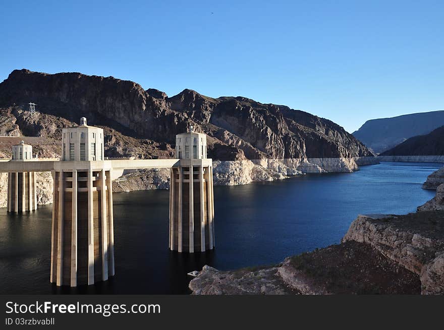 Colorado River Flowing Into Hoover Dam