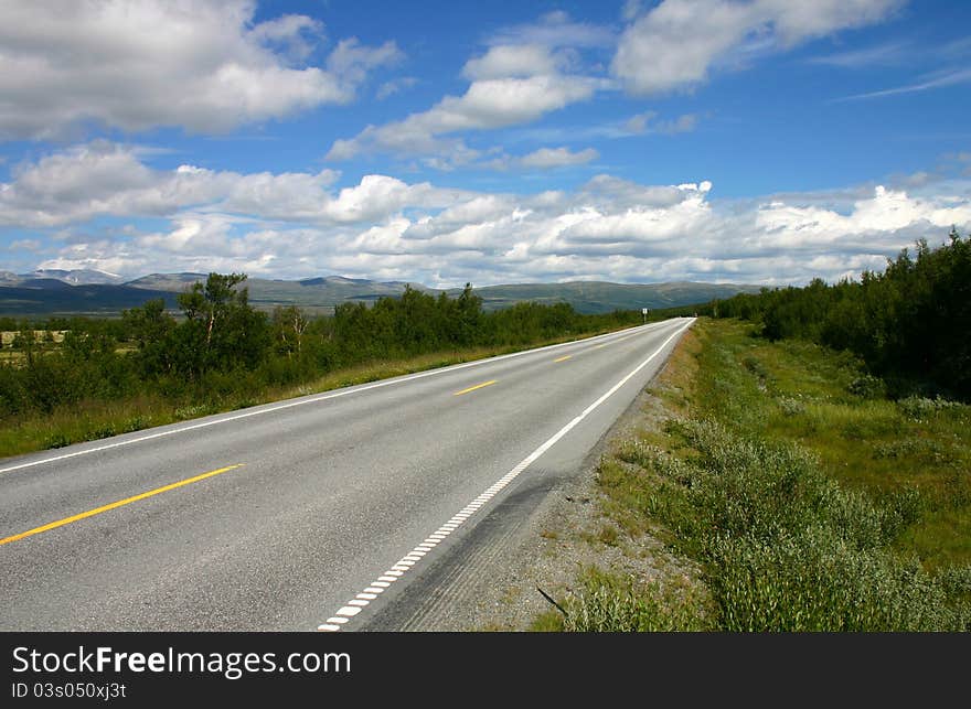 Scenic road in Norway on a beatiful day. Scenic road in Norway on a beatiful day