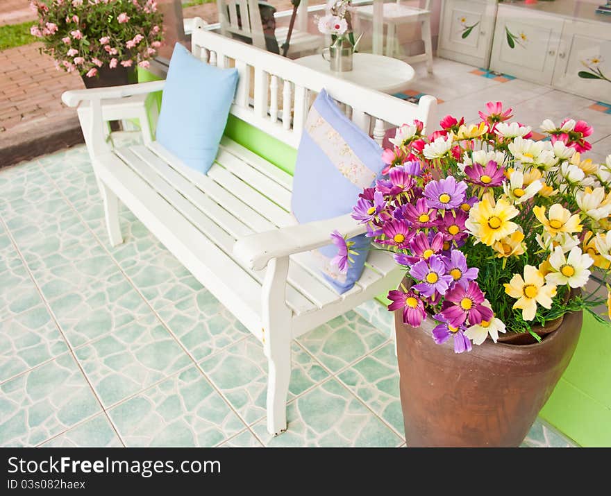 White armchair at balcony