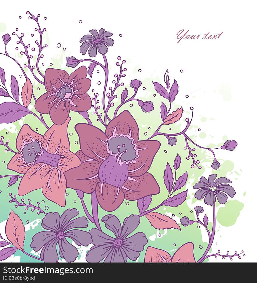 Vector illustration of Floral background