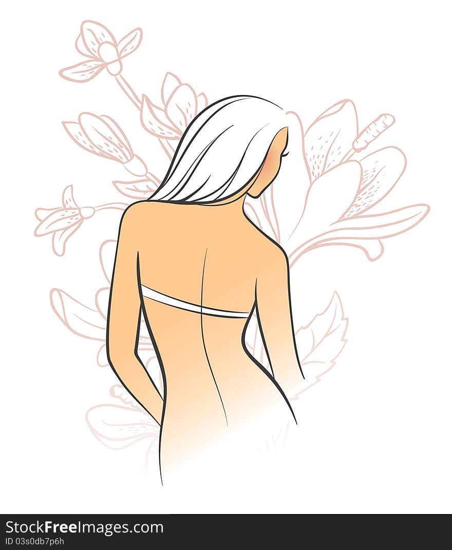 Vector illustration of Beauty floral woman