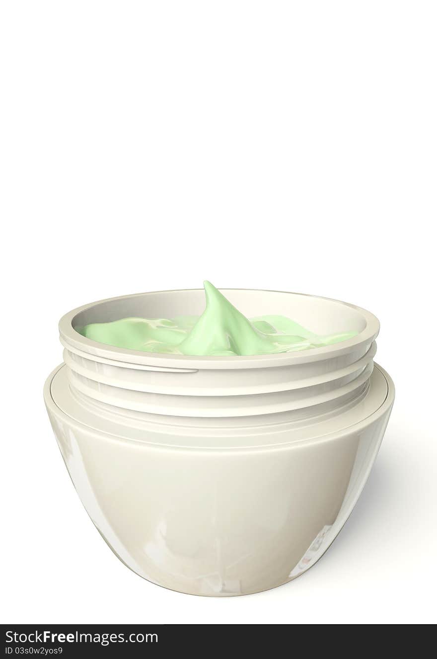 Cosmetic cream isolated on a white background