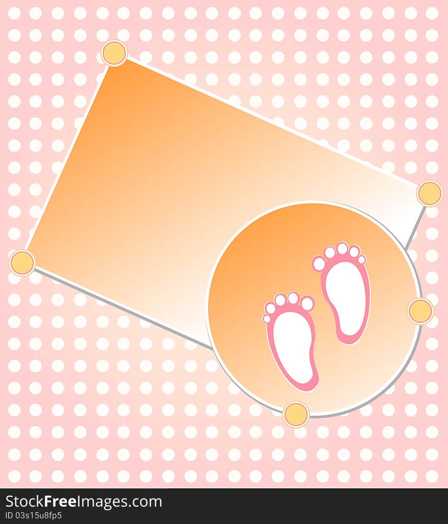 Baby girl arrival announcement card background