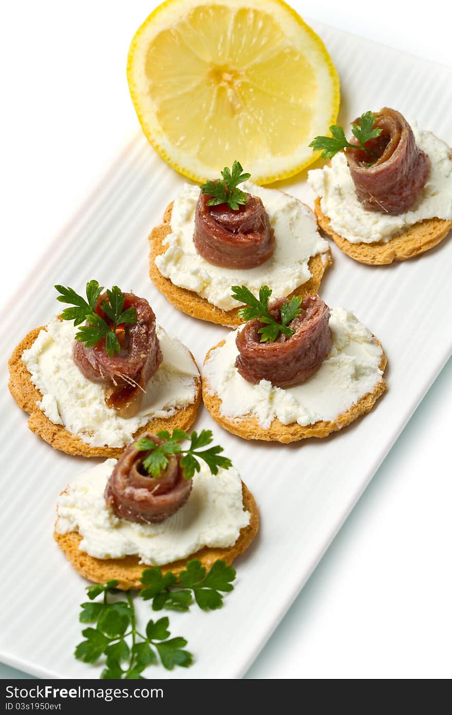 Canapes with anchovy