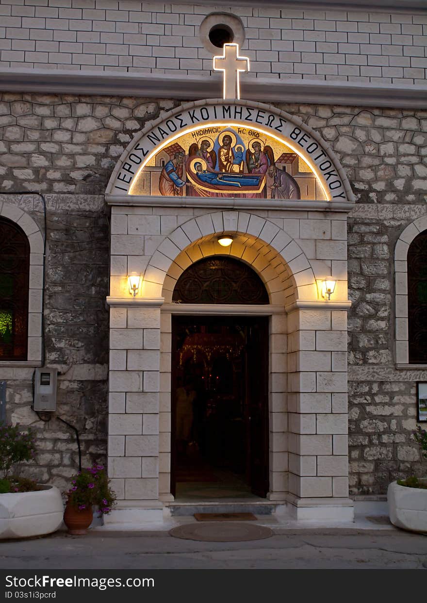 Entrance in Greek church