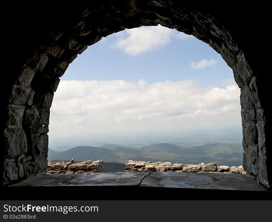 View of the Adirondack Range and sky as seen from the Castle atop Whiteface. View of the Adirondack Range and sky as seen from the Castle atop Whiteface.