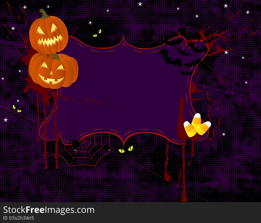 Spooky halloween background with banner. Spooky halloween background with banner.