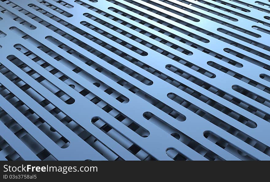 Metal surface with oblong holes. Metal surface with oblong holes