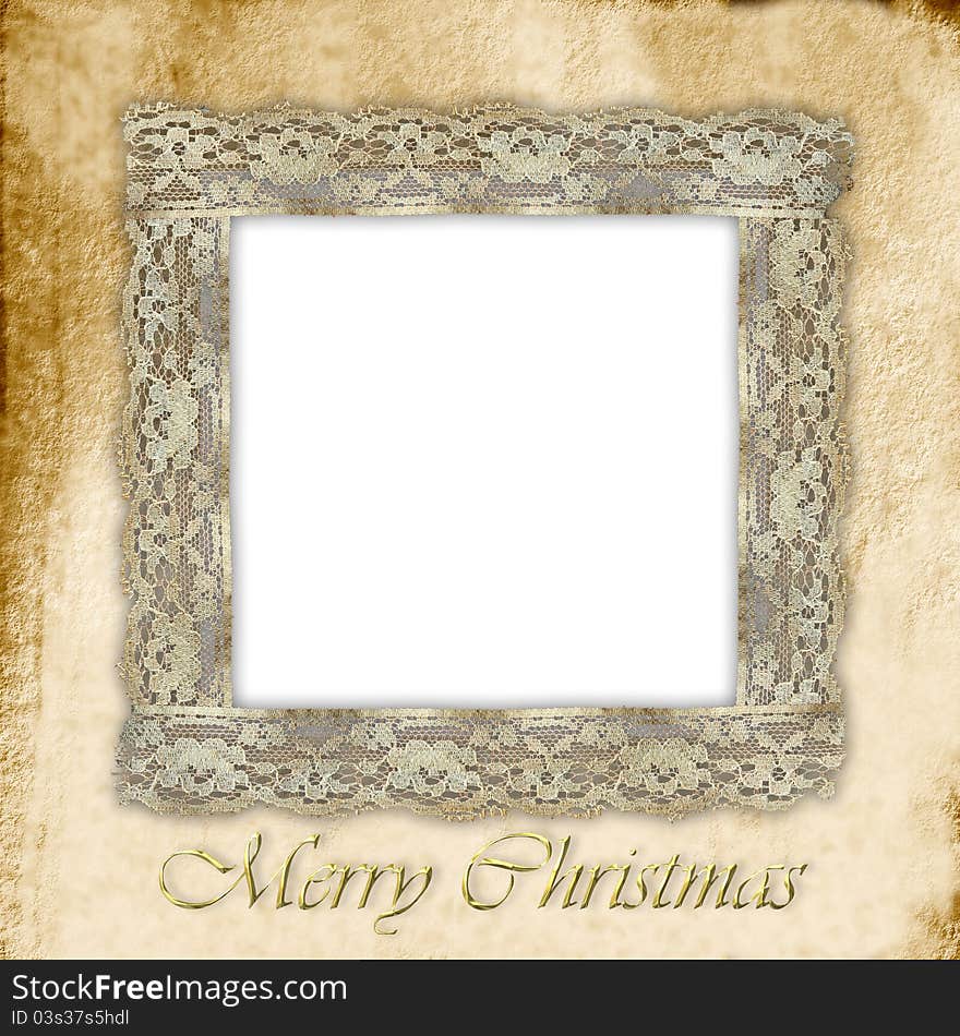 Old empty photo frame for Christmas