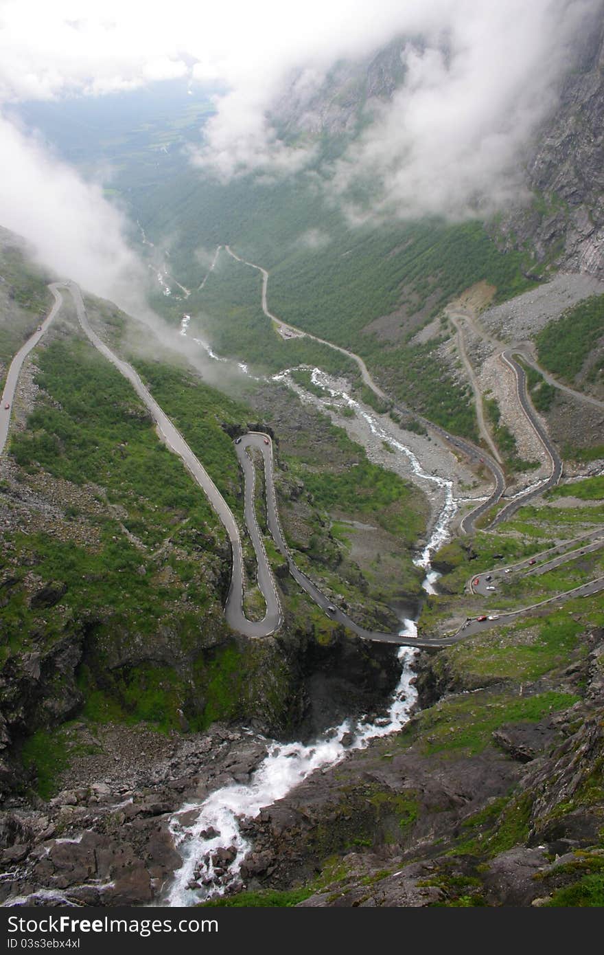 Famous Trollstigen vegen , the  path of Trolls