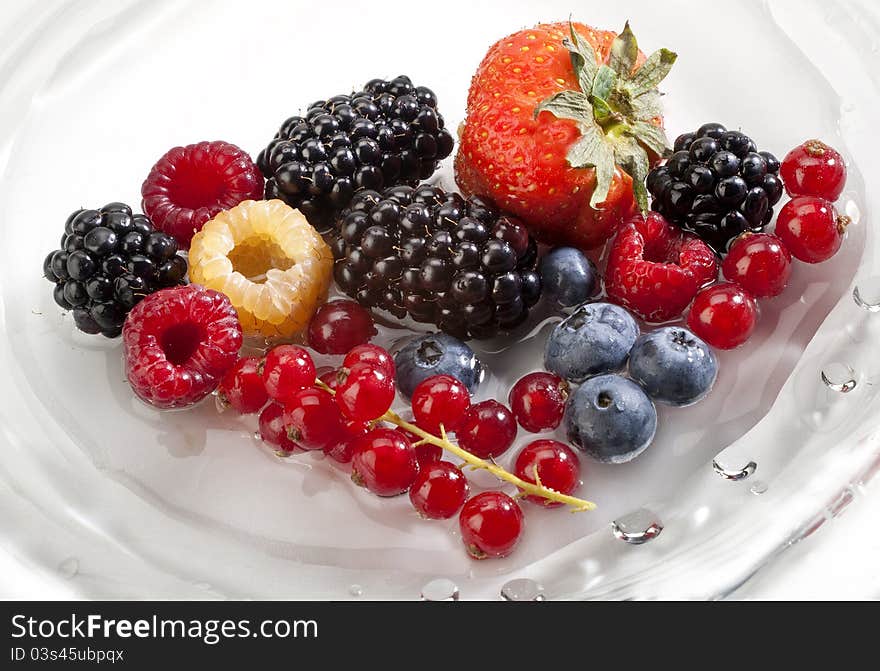 White dish of color fruit