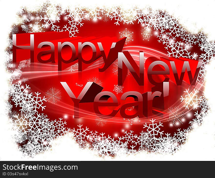 Winter background with the words Happy New Year